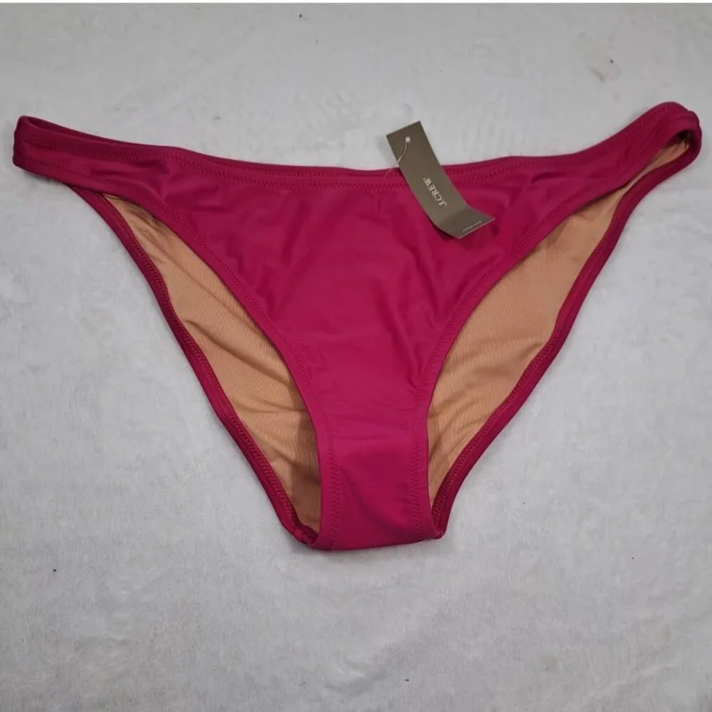 J. Crew Heritage 1989 High‎ Leg Bikini Bottom Size 3X Radiant Fuchsia Pink BP209